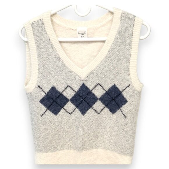 Abercrombie Kids Fuzzy Sweater in Cream and Blue - Picture 1 of 3
